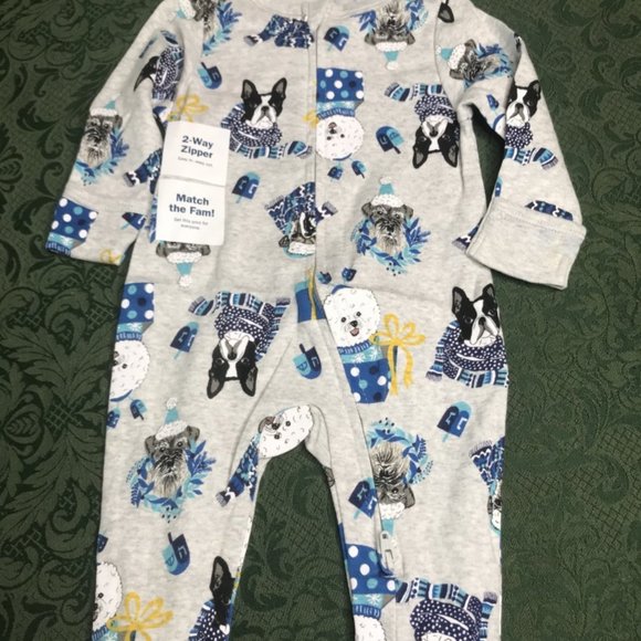 Nwt hanukkah dogs sleeper newborn boy girls footie - Picture 1 of 7